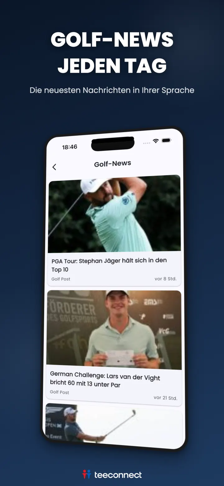Golf-News-Feed in der TeeConnect-App