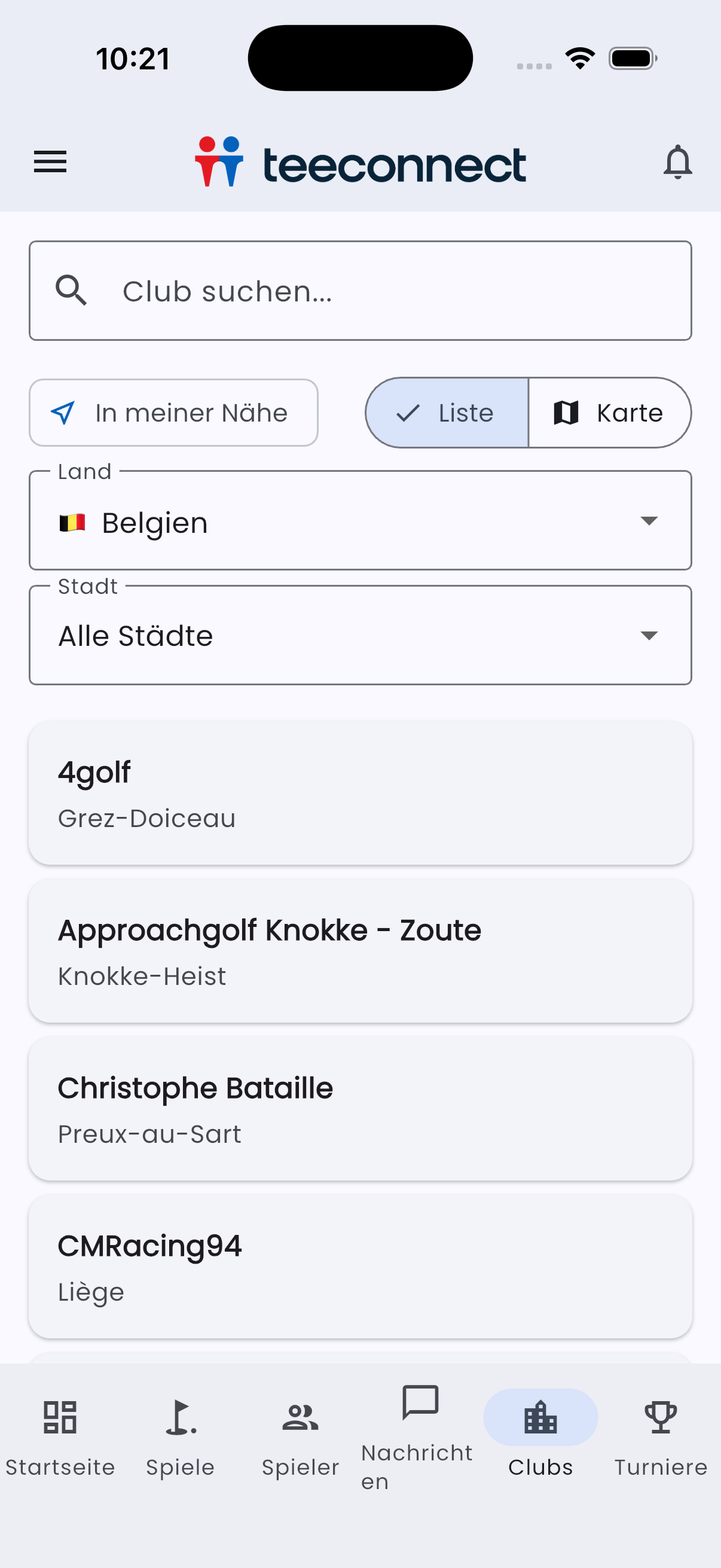 TeeConnect - Clubs de golf