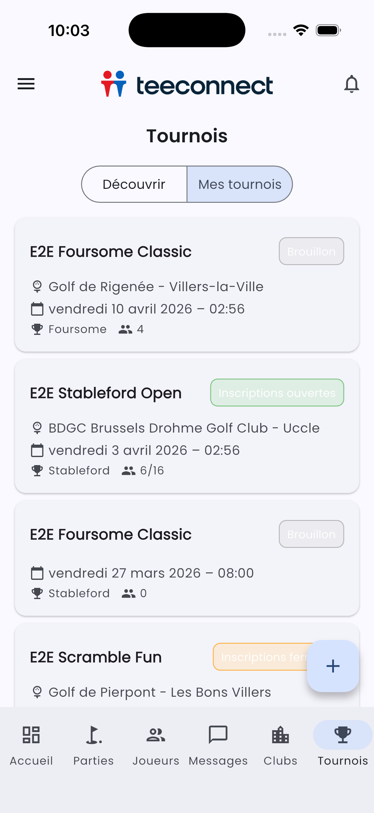TeeConnect Tournaments