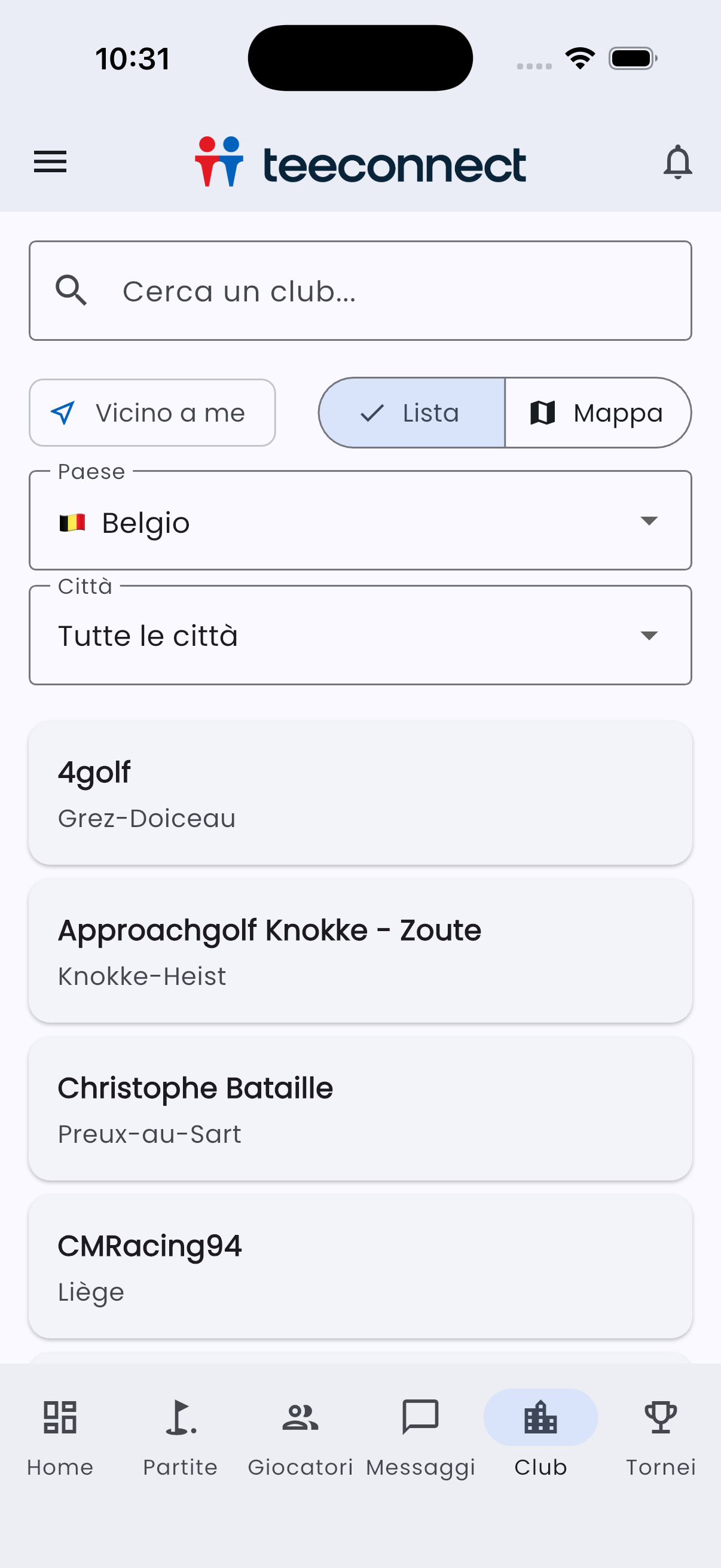TeeConnect - Clubs de golf