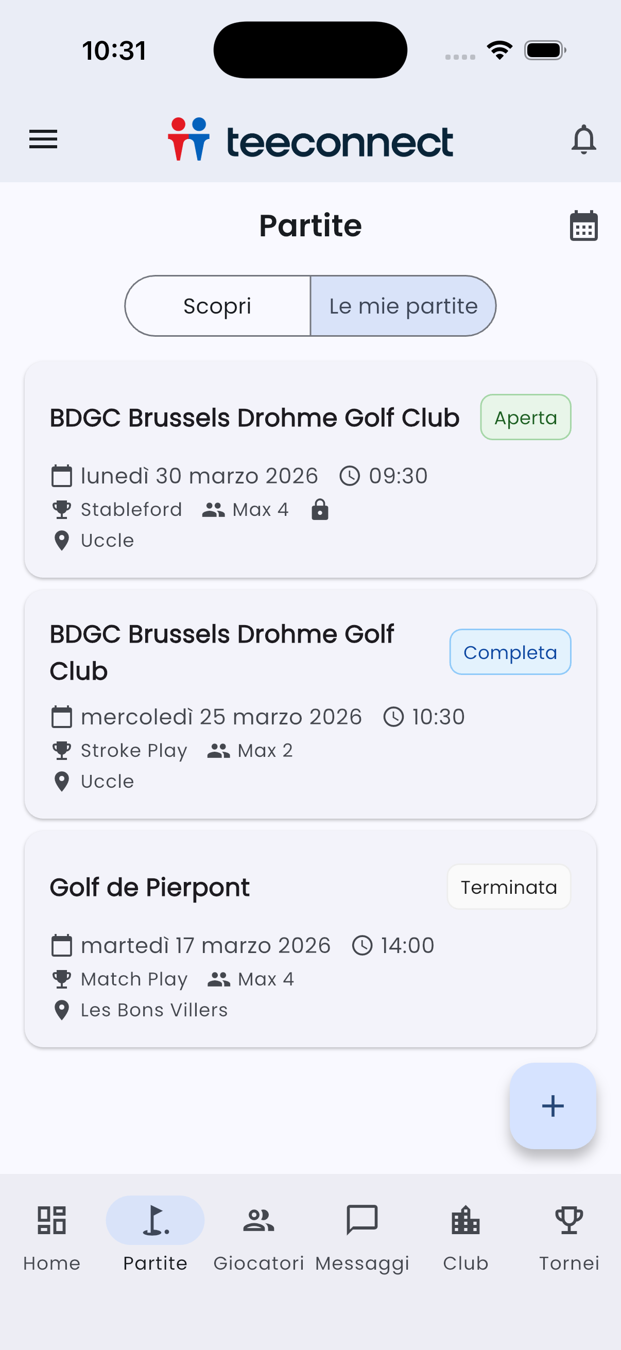 TeeConnect - Organisation de parties