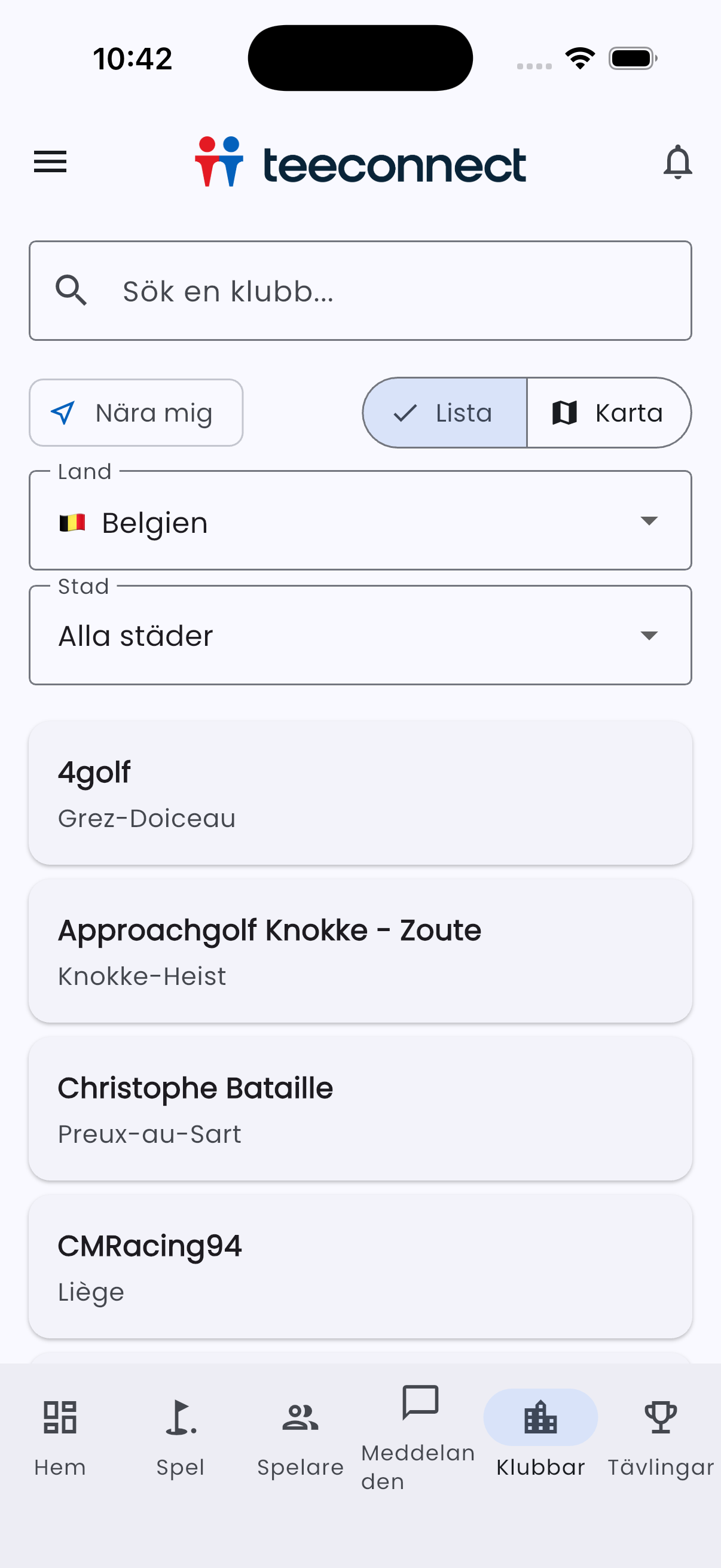 TeeConnect - Clubs de golf