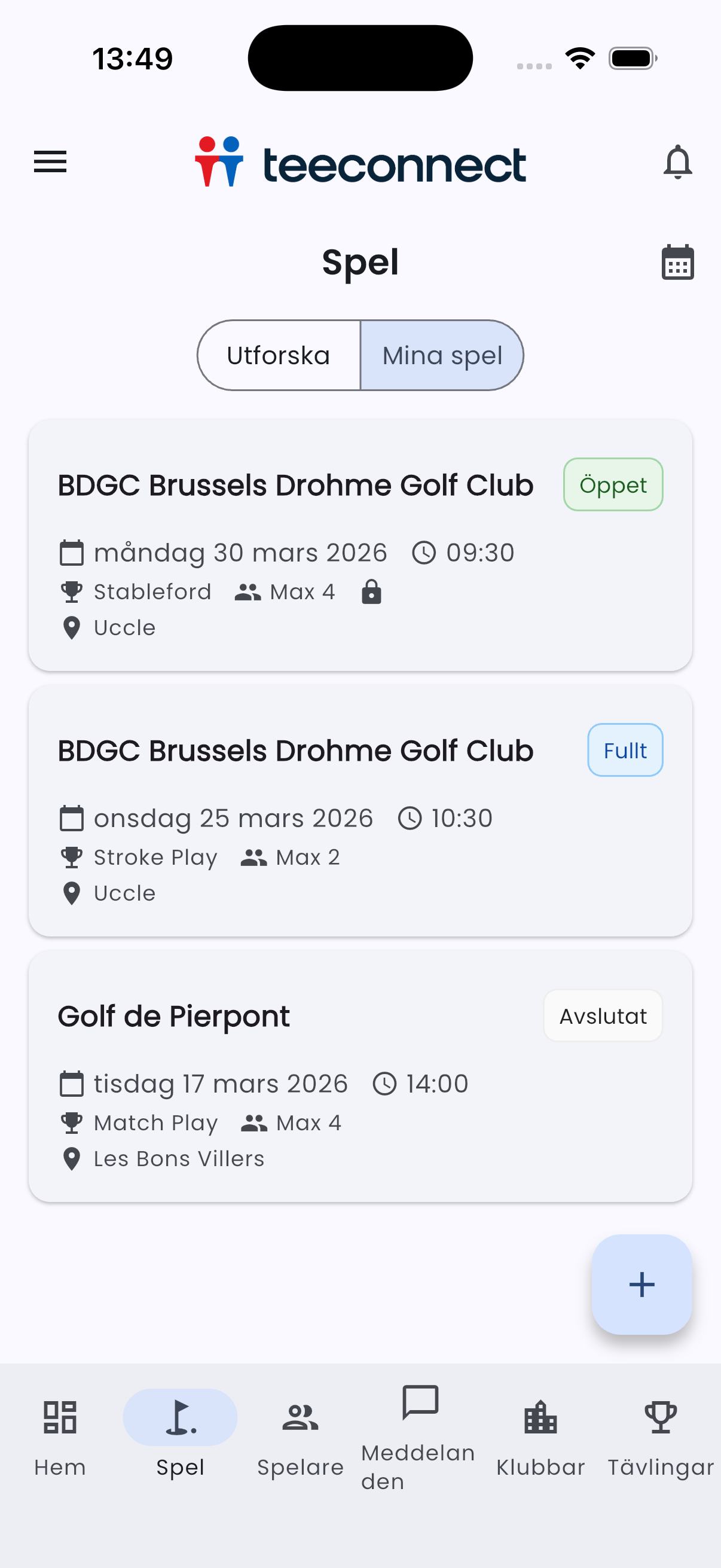 TeeConnect - Organisation de parties